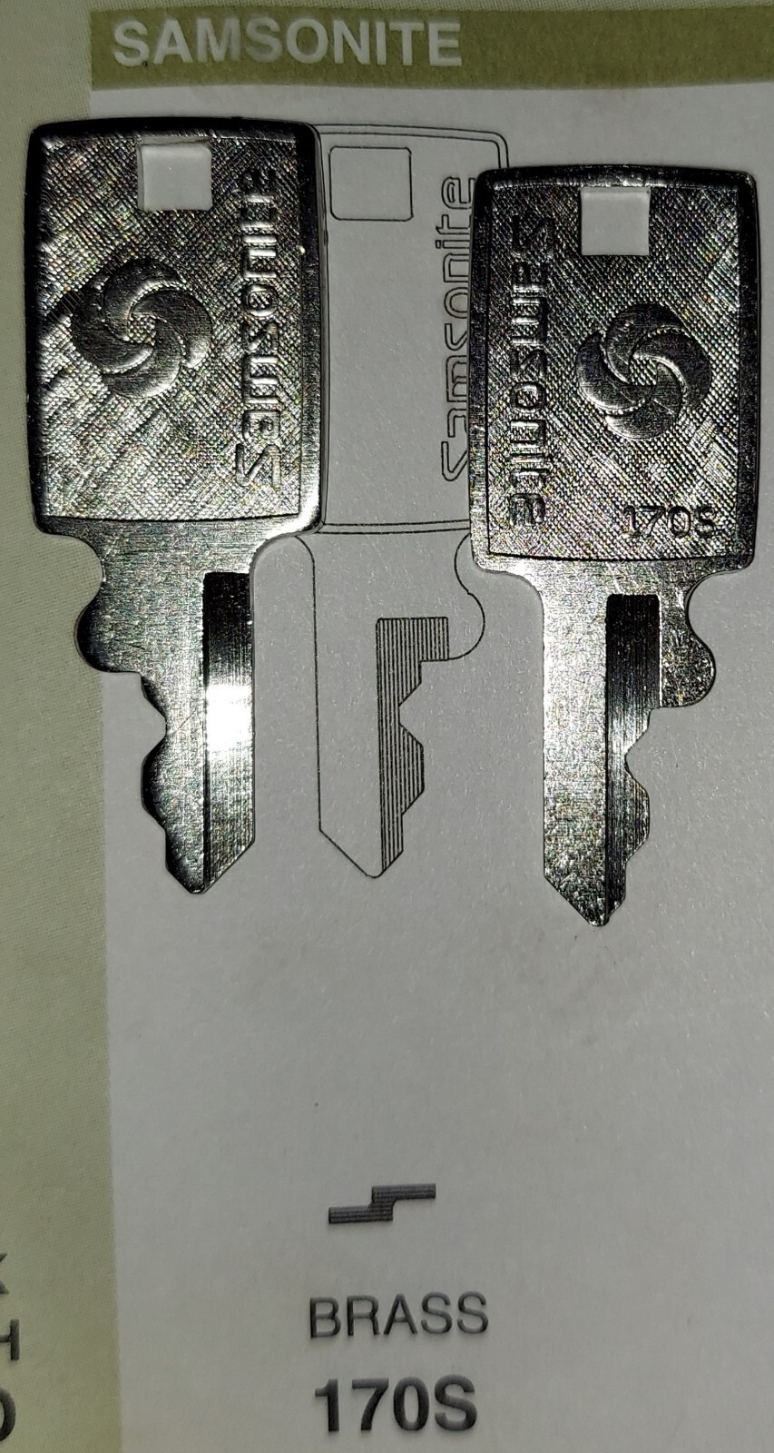 Samsonite Luggage, Briefcase, 170S OEM (1) Factory Fitted Key. Brand New!