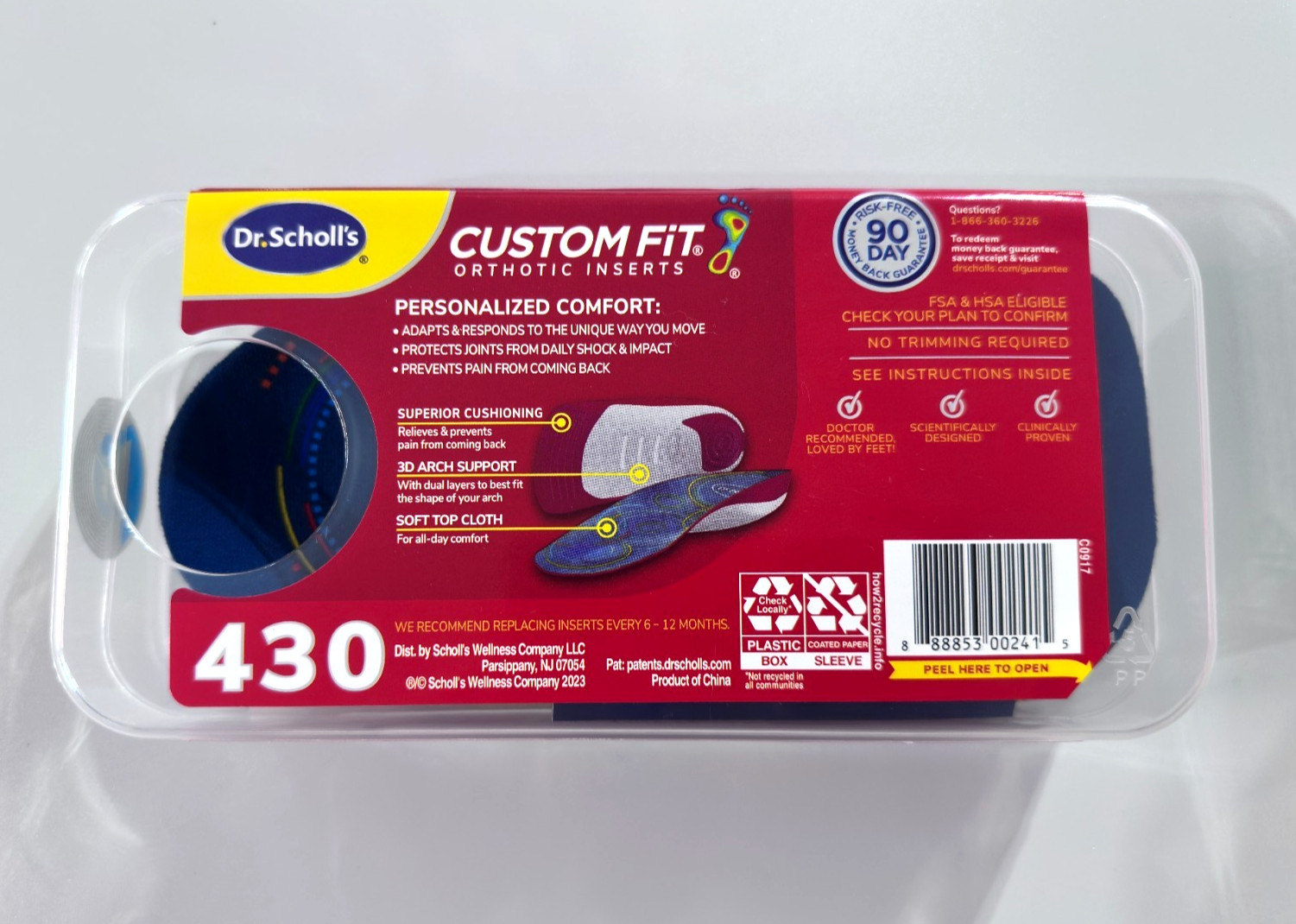 Dr. Scholl’s CF430 Custom Fit Orthotics 3/4 Length Arch Support Brand New