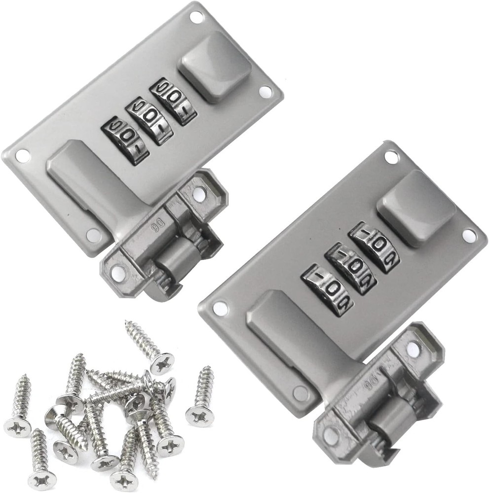 2 Pcs Tool Box Hasp Luggage Combination Lock Briefcase Replacement Lock