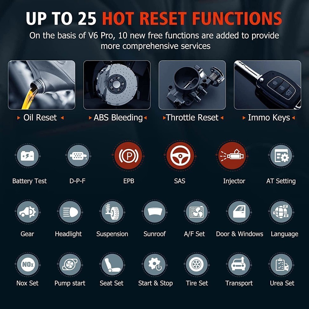 ANCEL V6 PRO Auto Full System Diagnostic Scanner Bidirectional Key Program Tool