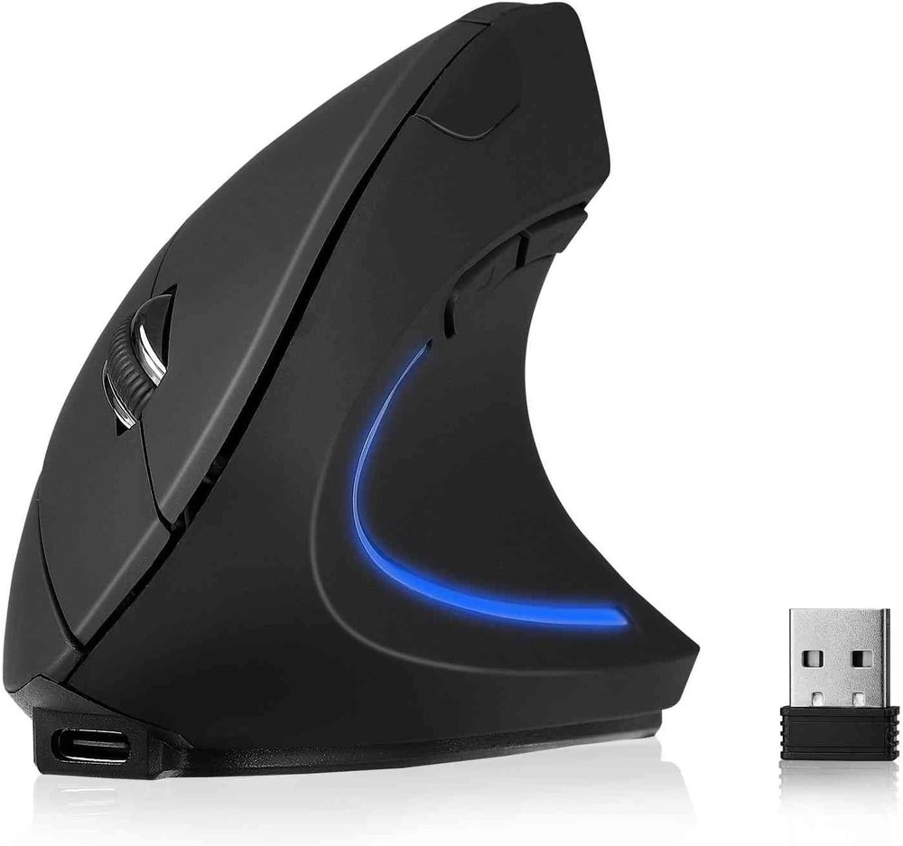 2.4GHz Bluetooth Wireless Rechargeable Mouse Ergonomic Silent Click Slim