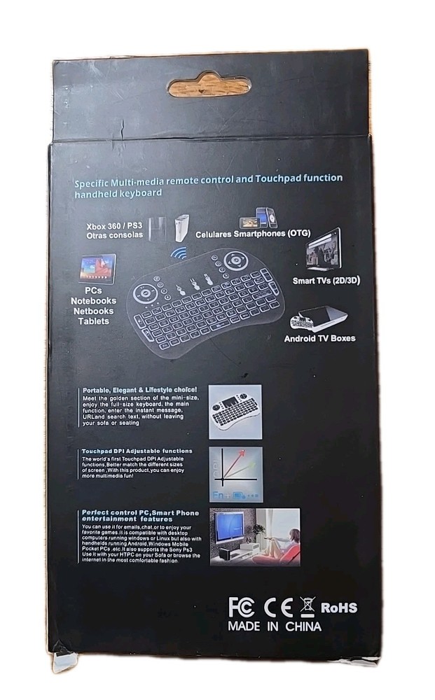 Mini Wireless Keyboard Touchpad Backlit Remote for PC Android TV Box Smart TV