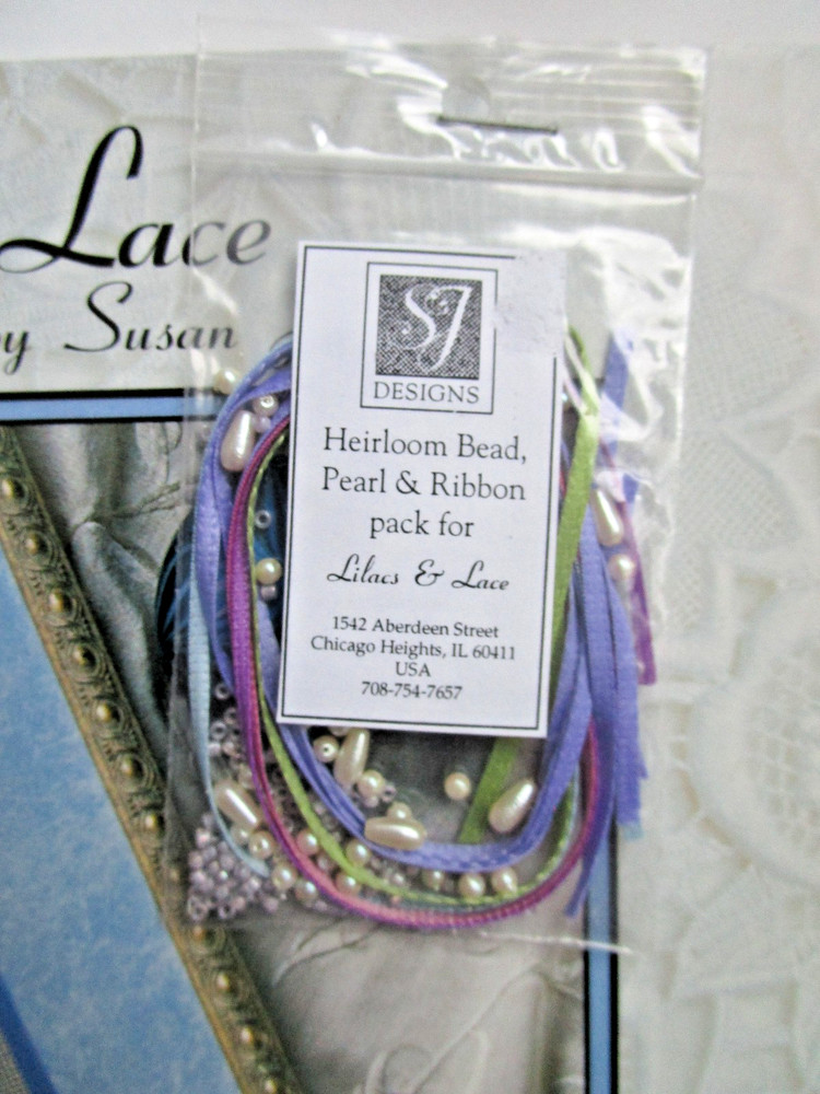 SJ Designs Lilacs & Lace Embroidery Pattern with Accessory Pack