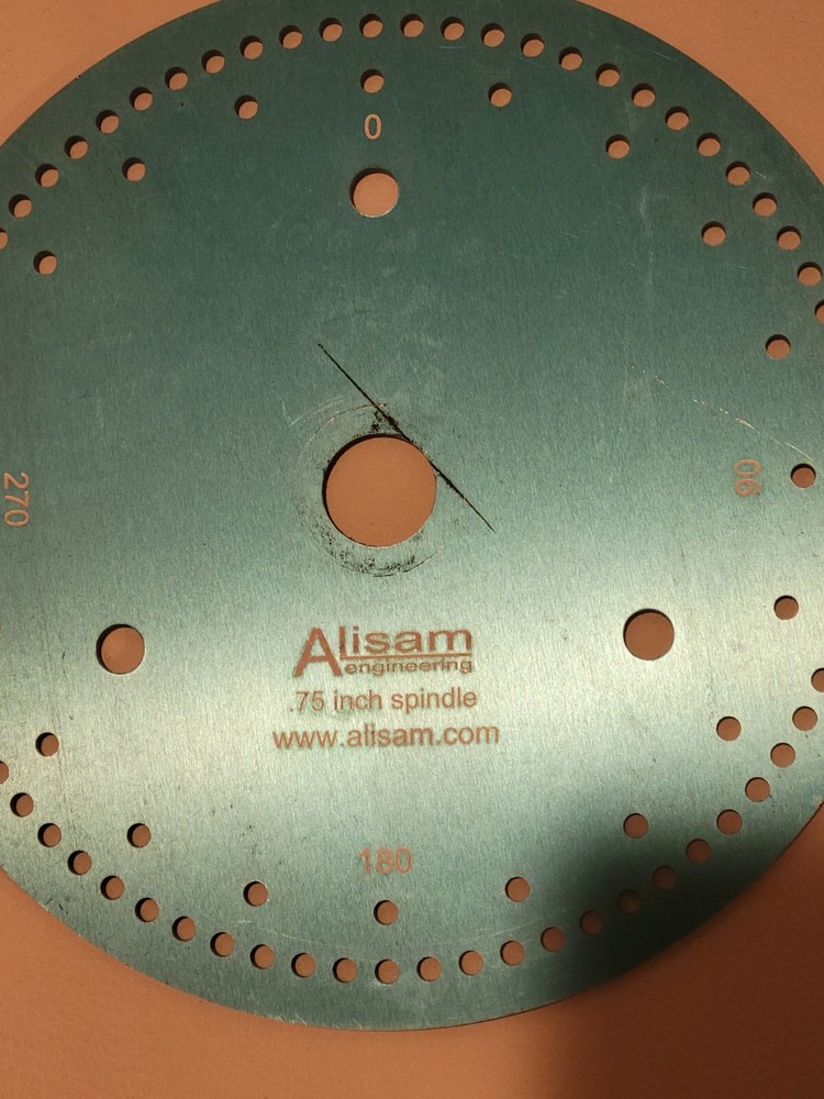 Alisam engineering 7 inch diameter plate .75 inch spindle