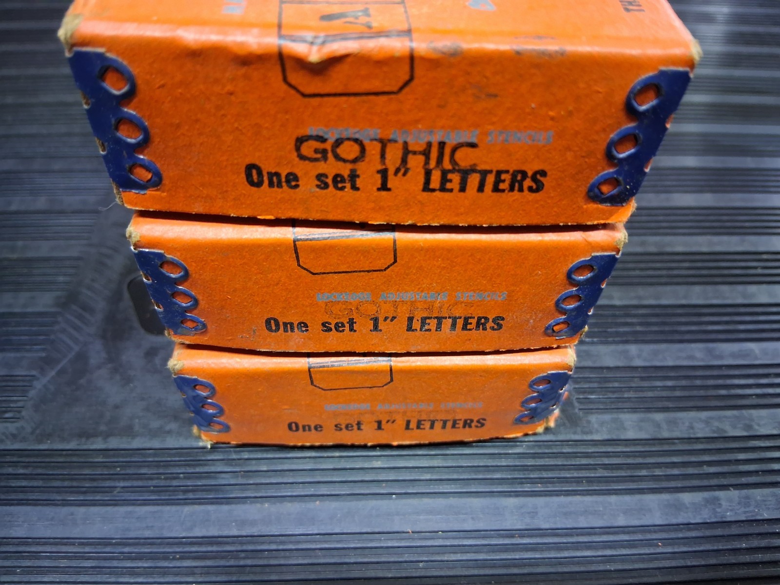 Vintage Reeses Adjustable Brass Stencils Lot Gothic 1" Letters