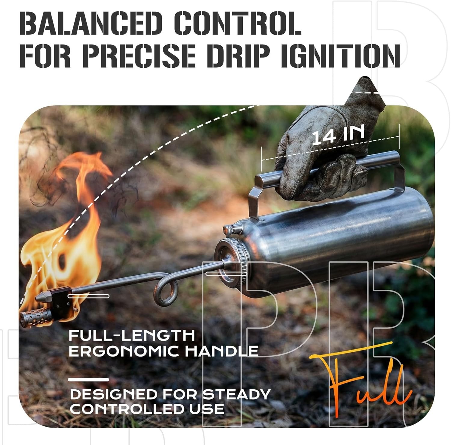 Heavy Duty Double Bottom Drip Torch 15 Gauge Aluminum Canister Big Mouth Easy