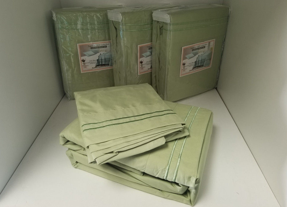 Super Single Sheet Set for Hard Side Waterbed - attached sheets with poles Sage