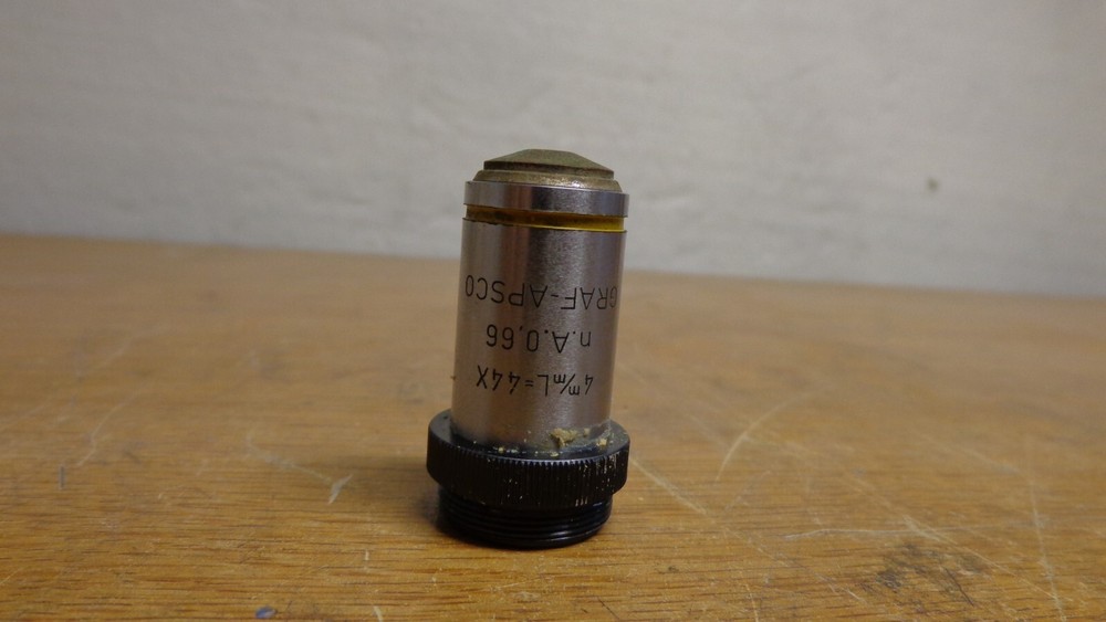 Graf Apsco microscope objective lens 4mmL=44x n.A. 0,66
