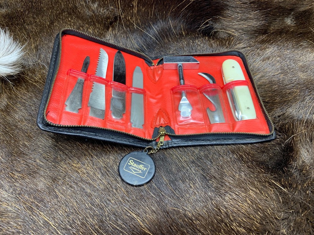 Vintage Barlow Tool Kit With Zippered Case - Handle & 9 Tools Mint & Rare