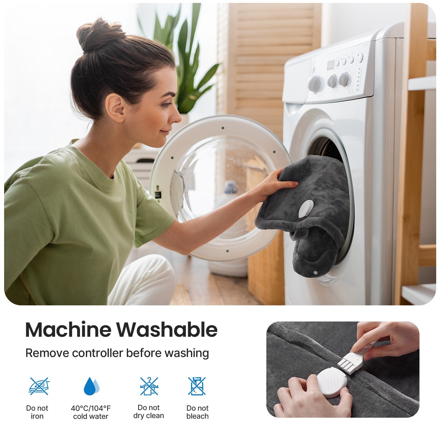 RENPHO Large Electric Heating Pad For Back Shoulders Neck Heat therapy 24''x37"