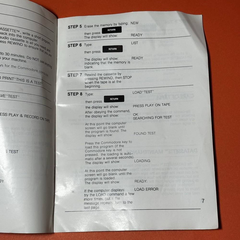 Commodore 1531 Datasette Users Guide - Average Condition