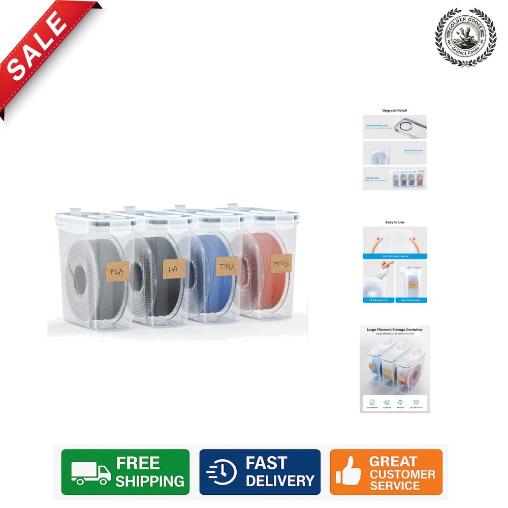 Portable 3D Filament Containers with Desiccants - Protect & Organize Efficiently
