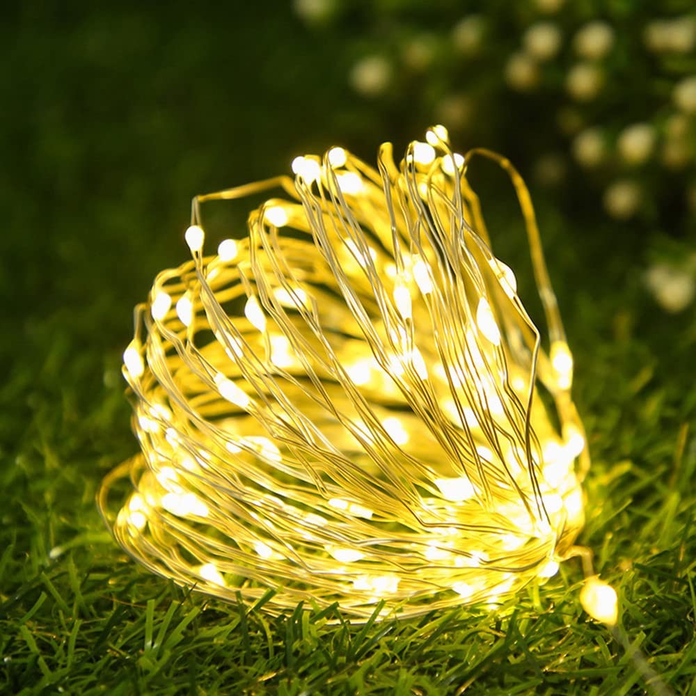 Copper Wire String Lights USB Powered LED Fairy Lights 8 Modes with Timer Rem...