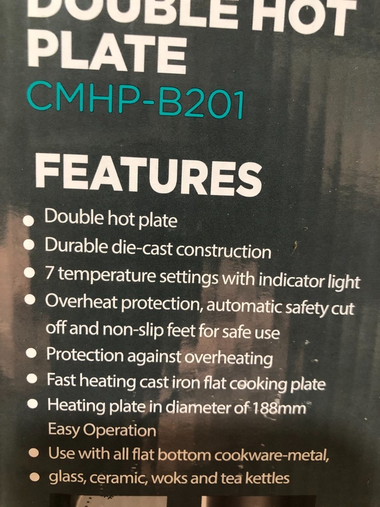 Kitchen Appliance, Cusimax Double Hot Plate CMHP-B201