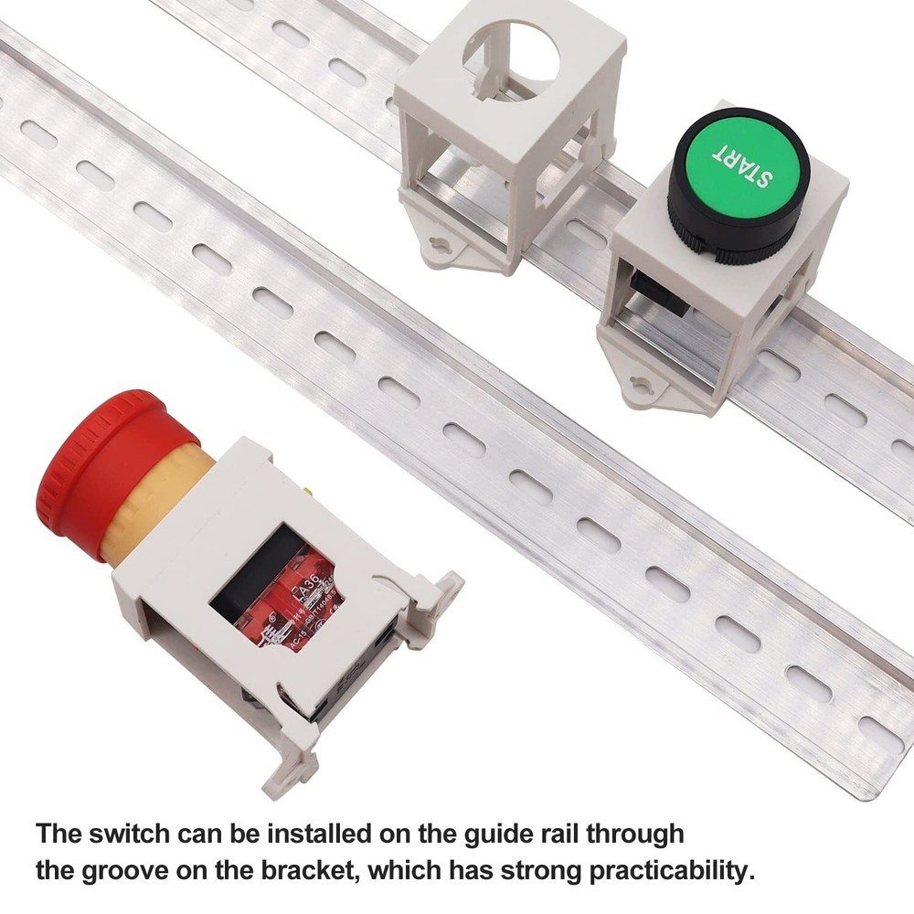 4PCS 22mm Push Button Switch DIN Rail Mounting Bracket