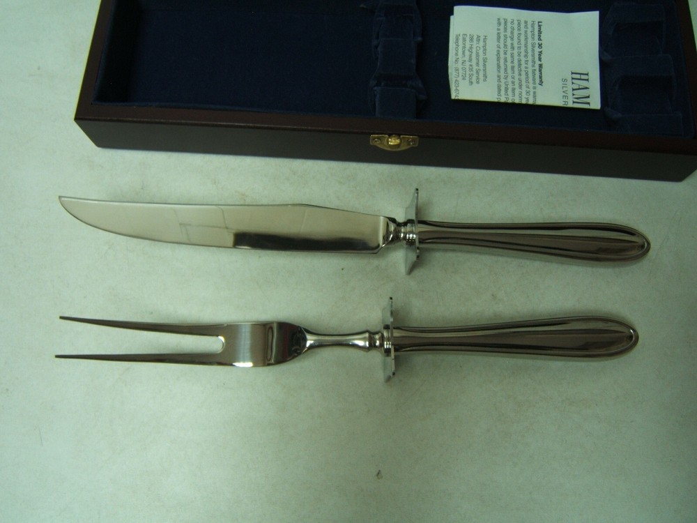Hampton Silversmiths Carving Knife and Fork in Box Excellent Condition