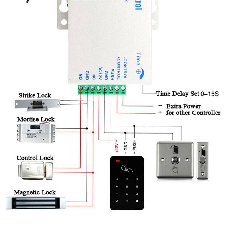 RFID Card Reader Door Lock System Access Controller with Keypad Rainproof Cover