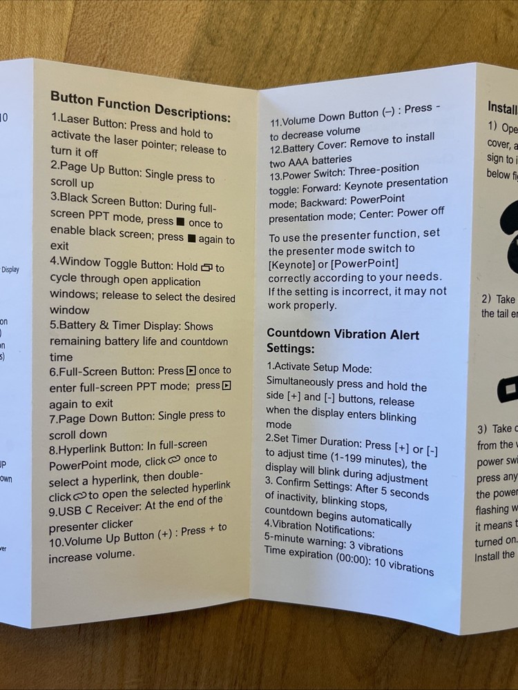 Pack Of 2, Wireless Presenter, Hyperlink Volume Control Presentation Clicker RF