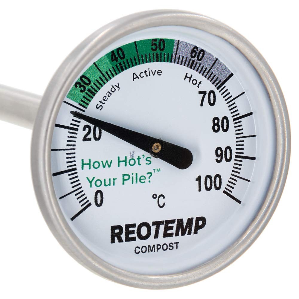 Reotemp 20 Inch Celsius Backyard Compost Thermometer with Digital Composting ...