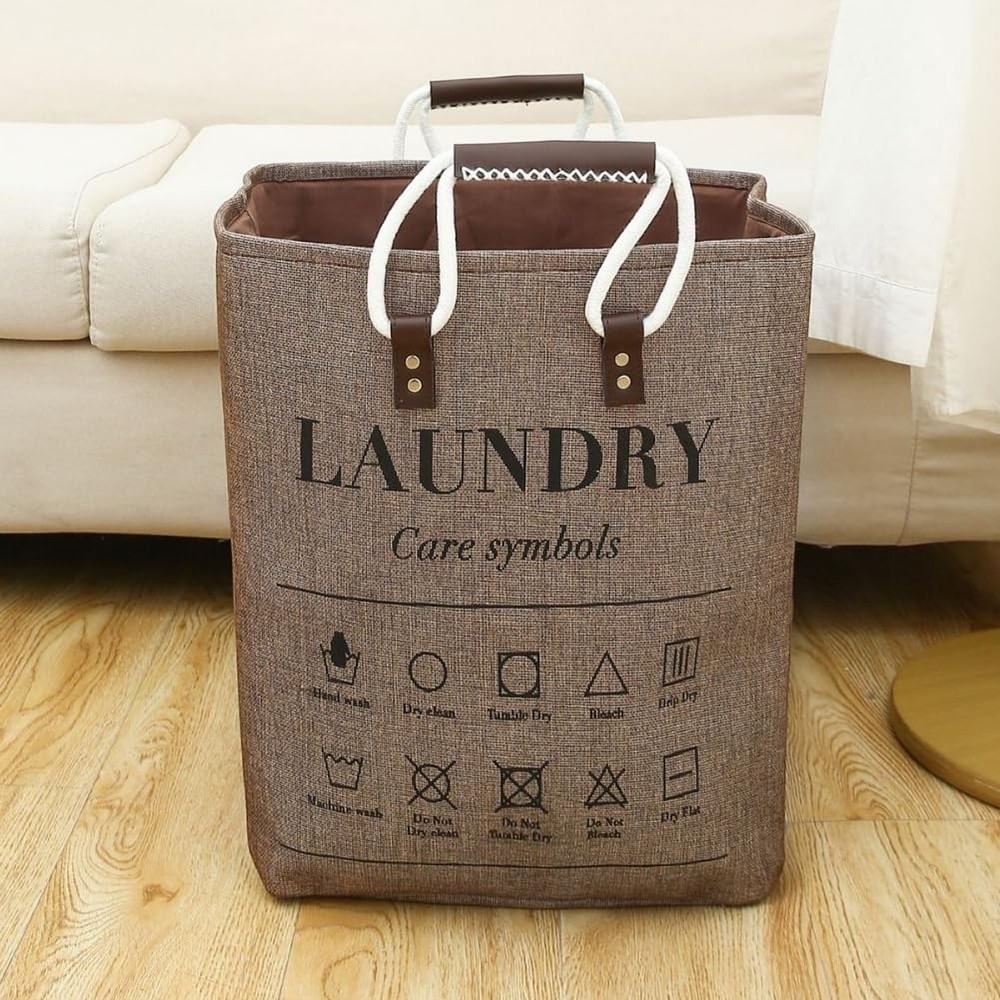 Cesta de lavandería pequeña, 50 l, plegable, con asas, ideal para dormitorio.