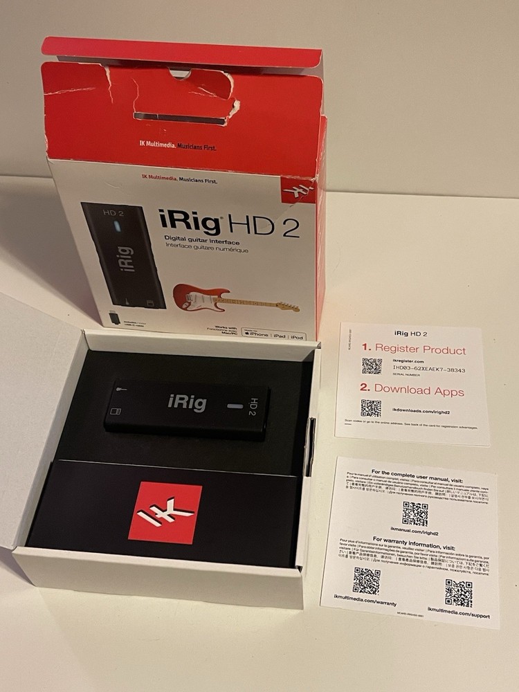 IK Multimedia iRig HD 2 Studio Quality Guitar Audio Interface for iOS/MAC/PC B4
