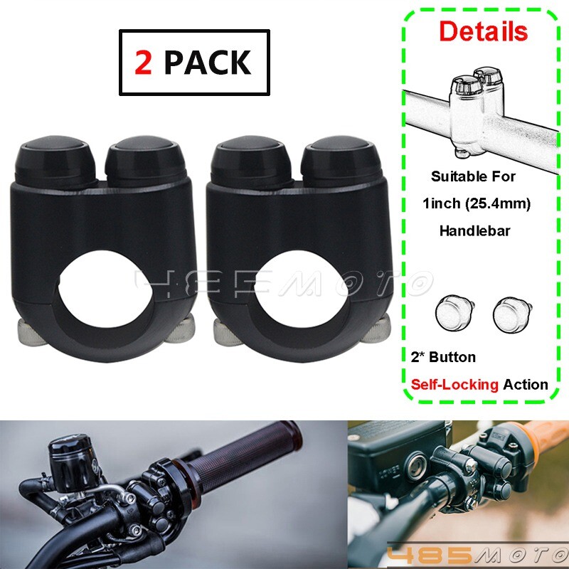 Universal Handlebar Switch Control Self Latch Button Switch For 1" Handle Bar