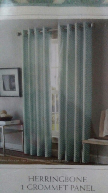 PERIHOME HERRINGBONE ONE(1)GROMMET PANEL 100%COTTON
