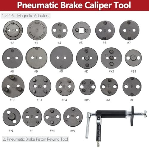 Pneumatic Brake Caliper Tool Kit - Air Disc Piston Compression & Rewind Spreader