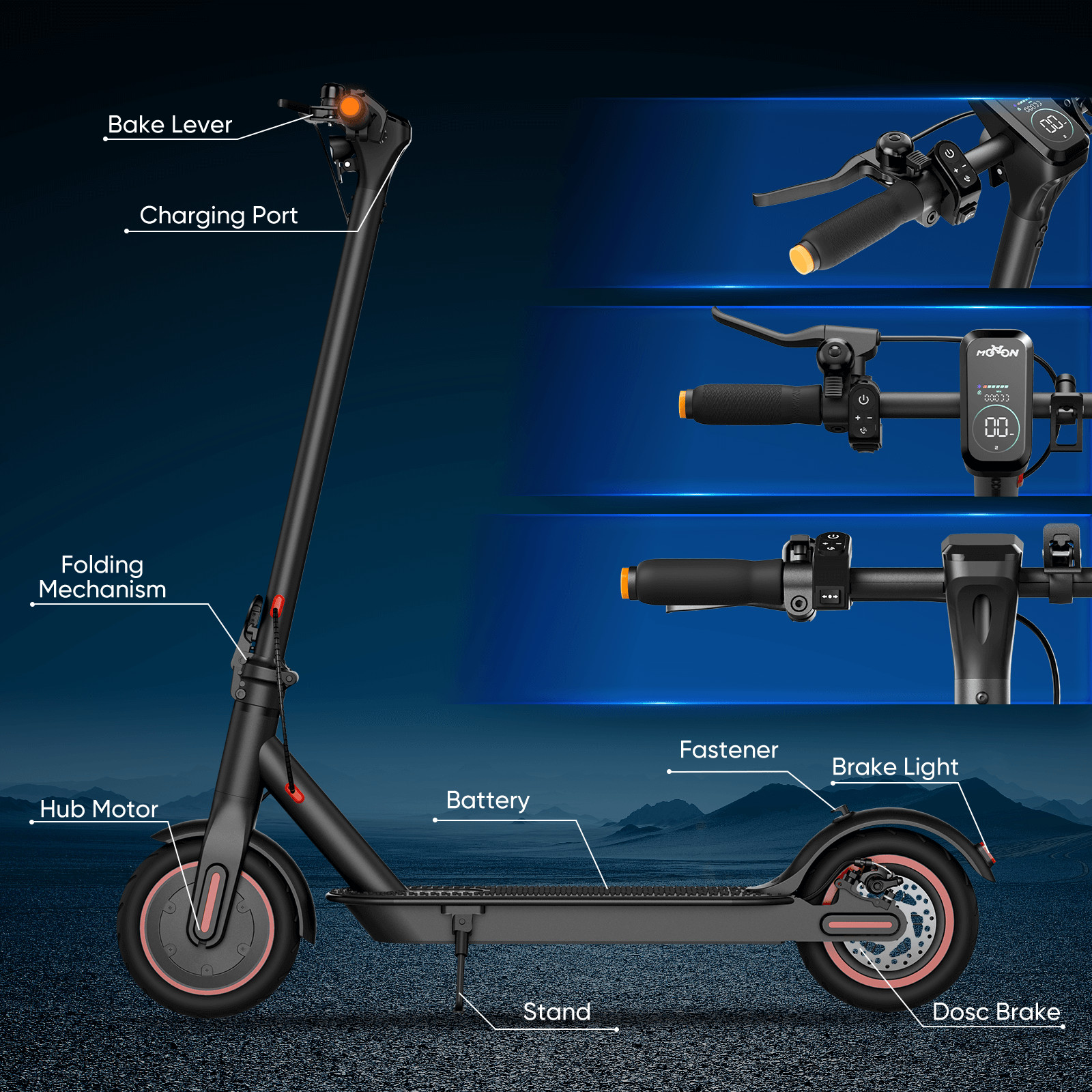 2026 Adult Electric Scooter Foldable Long Range High Speed 25KM/H Urban Commuter