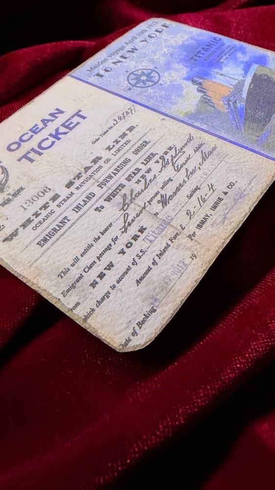 Titanic boarding pass Titanic Ship Ticket (replica)