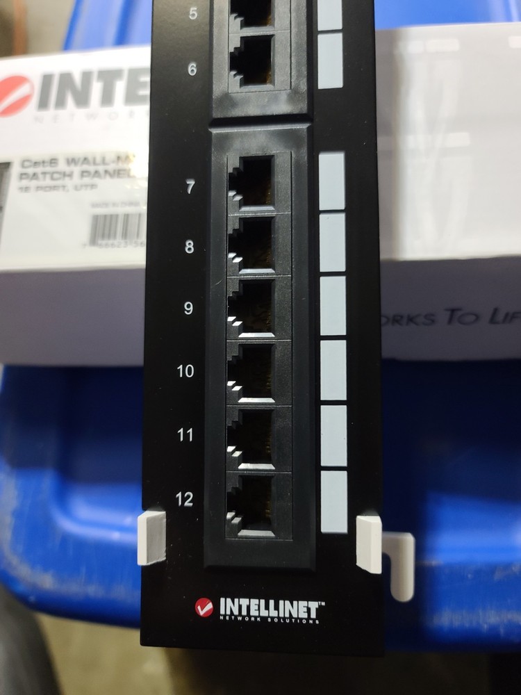Intellinet 12 Port Cat6 Network Patch Panel Wall-Mount