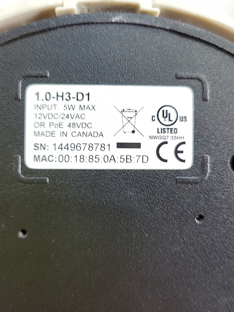 AVIGILON 1.0-H3-D1 IP Dome Camera SEE NOTES