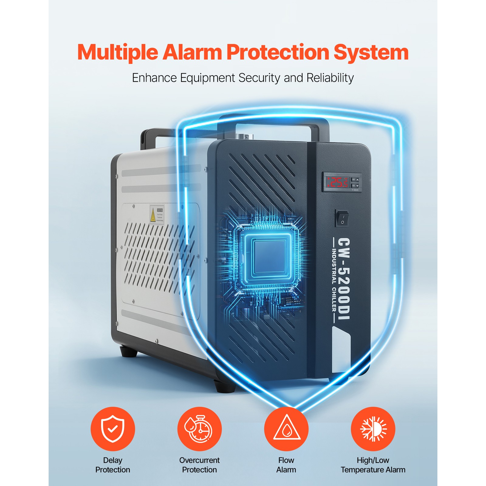 Uimoso Industrial Water Chiller 5460BTU/h Cooling System with Compressor 4.2 GPM