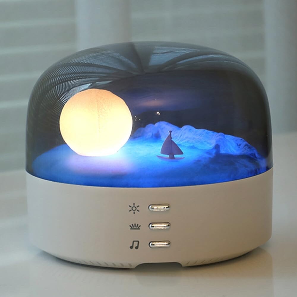Bluetooth Wireless Portable Speaker + Moon Landscape bedside Lamp Rechargeable