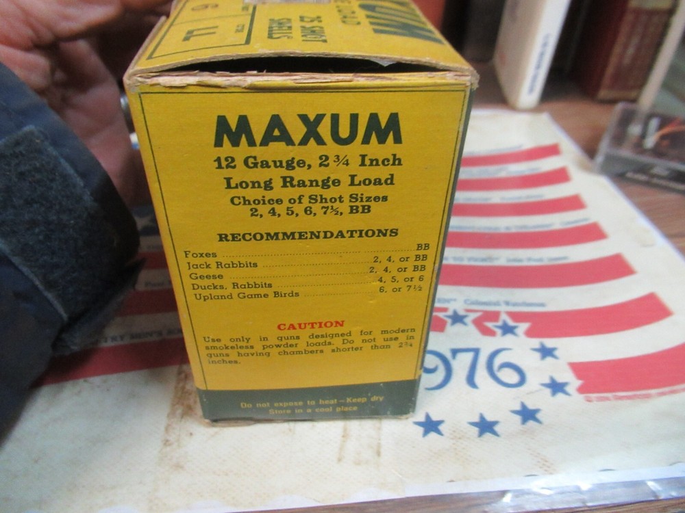 C-I-L MAXUM SHOTGUN SHELL BOX LONG RANGE LOAD PAPER EMPTY 12 GAUGE EMPTY BOX