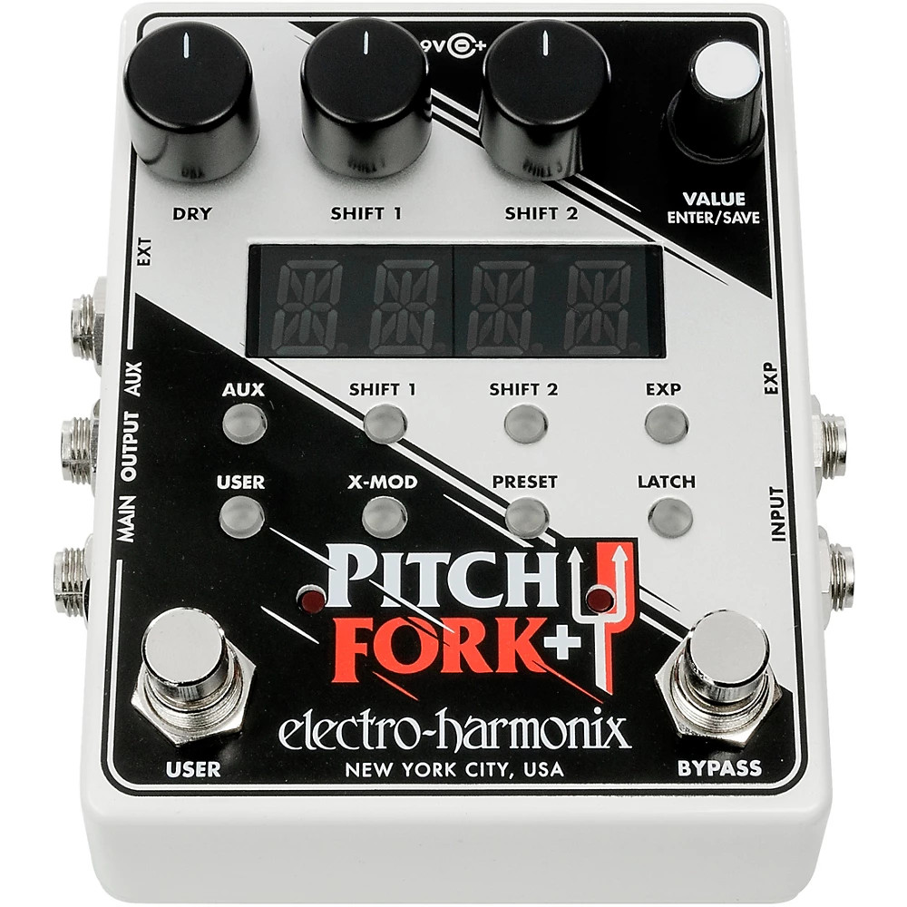 Electro-Harmonix Pitch Fork+ Polyphonic Pitch-Shifter Effects Pedal White