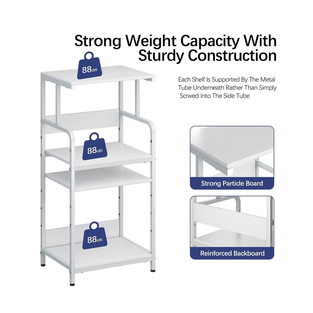 4-Tier Printer Stand with Storage Shelf, Mobile Printer Table for Home Office...