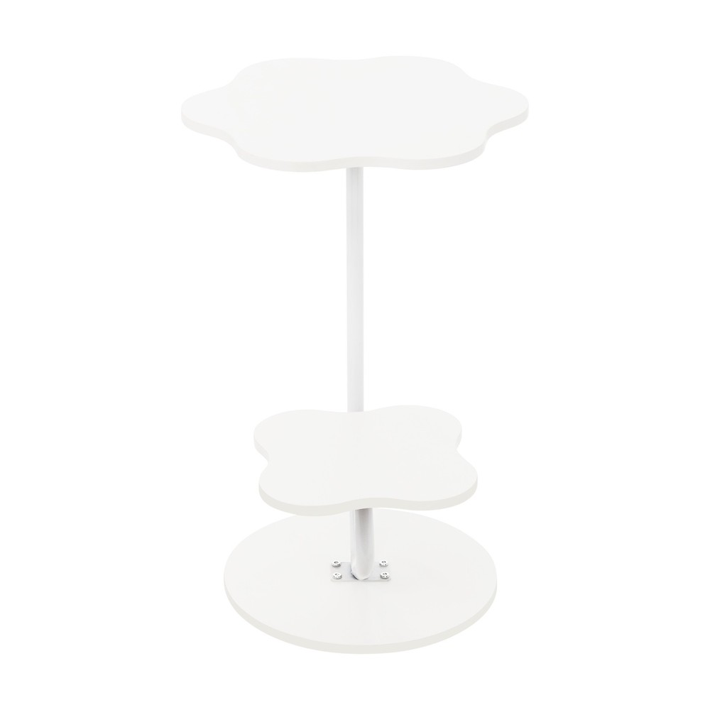 2 Tier Small Side Table 24.2in Height Modern Coffee Table Small Sofa Side Table