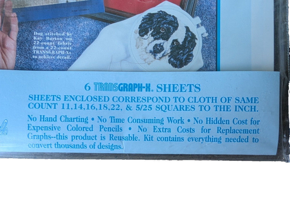 NOS TRANSGRAPH-X Design Your Own Counted Needleart 6 Plastic Graphs
