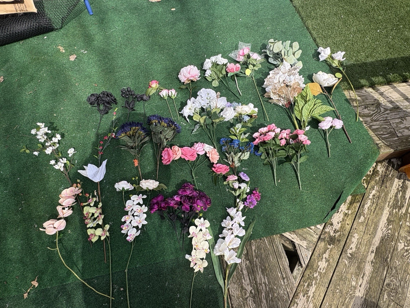 Mega Lot 500+ Artificial Silk Real Touch Assorted Flowers Bulk Weddings Crafts