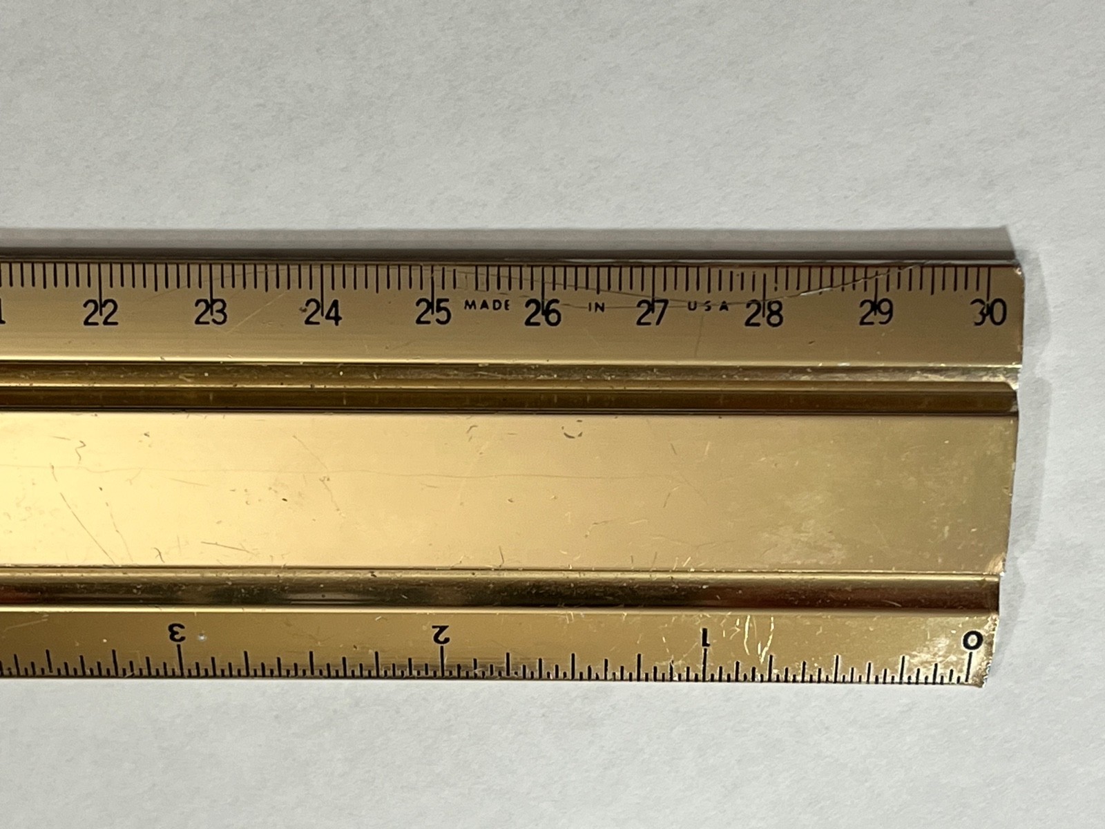 Union 76 Gold Tone Metal 12" Ruler