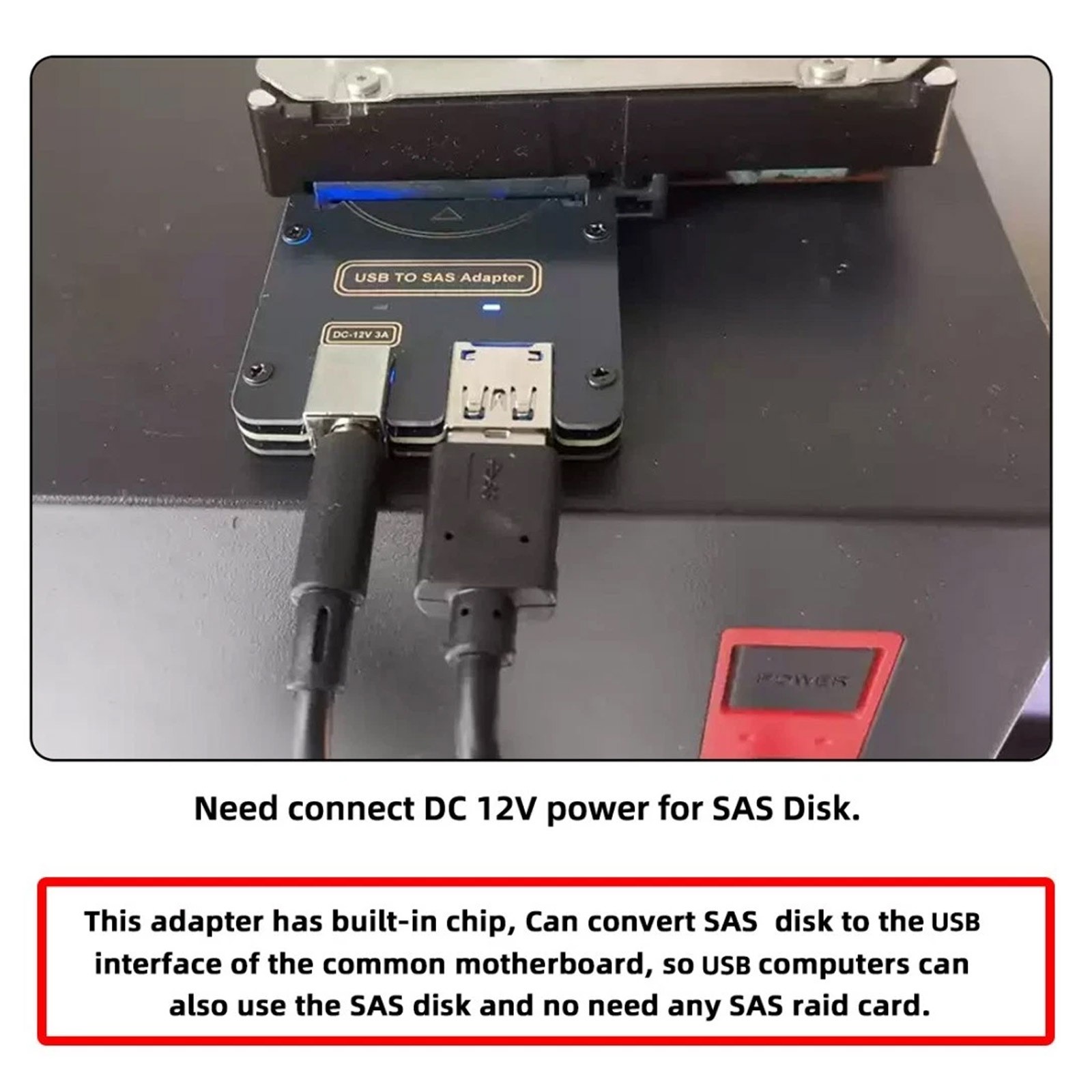 USB 3.0 to SAS Adapter for SFF-8482 SAS Hard Disks to USB 3.0 Converter AdapteeB