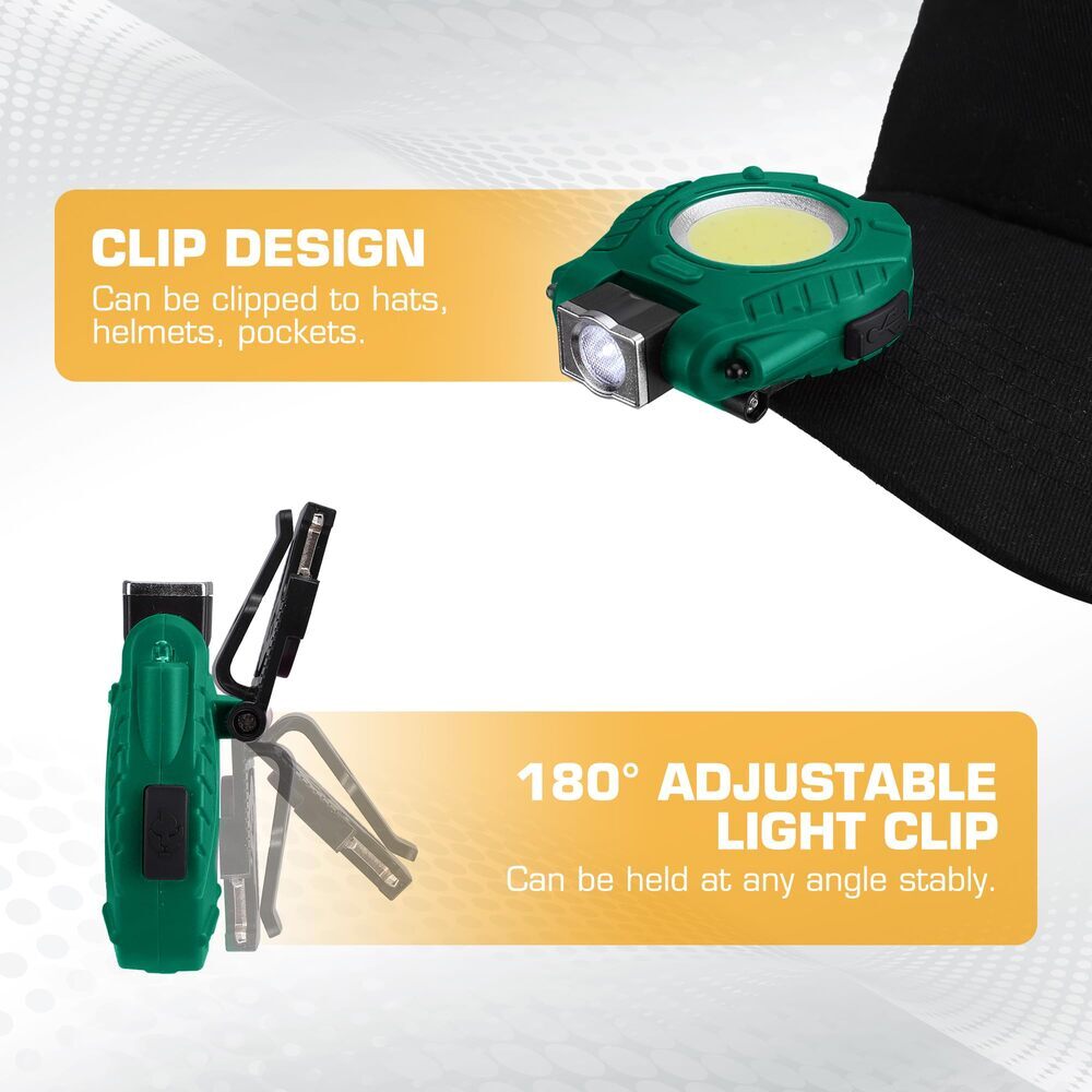 EverBrite 2Pack Rechargeable COB Keychain Work Light Magnetic Flashlight 6 Modes