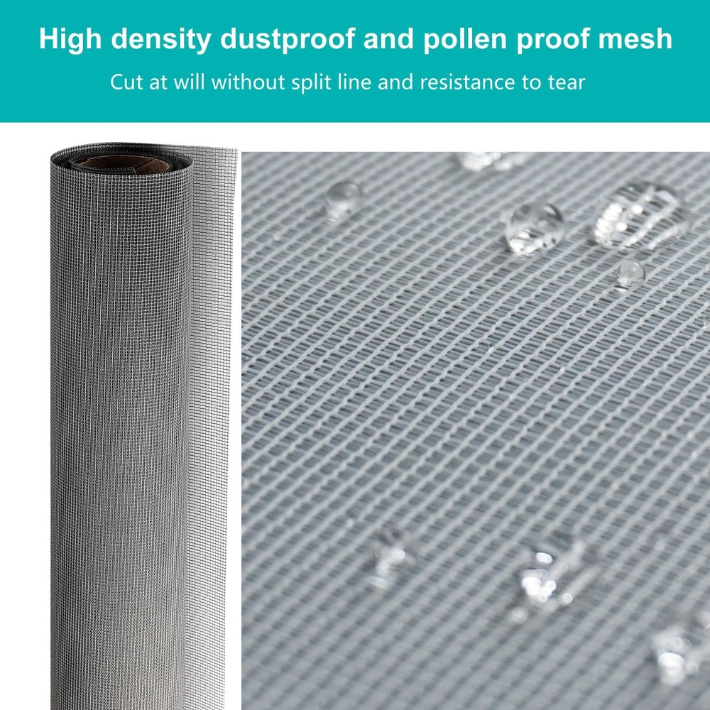 High Density Dustproof Pollen Proof Screen Mesh 109x37 Grey Window Replacement