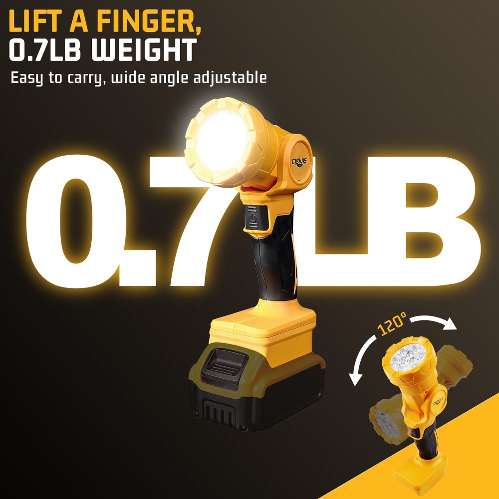 2×For DeWALT LED 20V 20Volt MAX Cordless LED Pivoting Work Light Flashlight TOOL