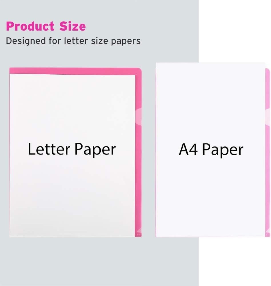 Sooez 15 Pack Clear Document Folder, Plastic Sleeves 15 Pack, Multicolored