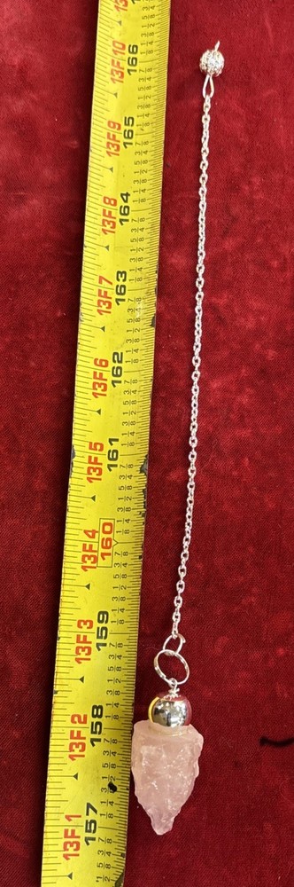 Raw Rose Quartz pendulum