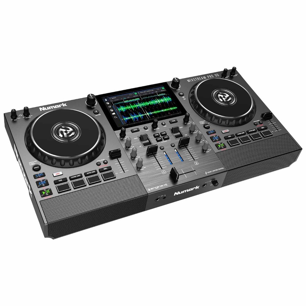 Numark MIXSTREAM PRO GO Battery Powered Streaming DJ Controller w Studio Moni...