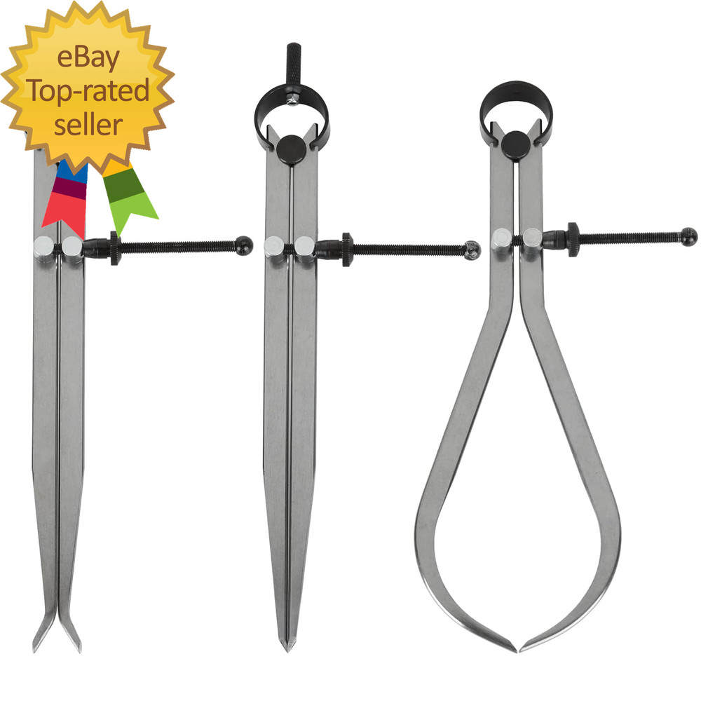 3 Piece Spring Caliper/Divider Set, 8 Inches inside Spring outside Divider