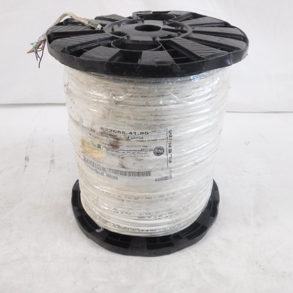 1000' Carol 18AWG CMP/CL3P Shielded Riser Cable 8C 300VAC Bare Stranded Copper